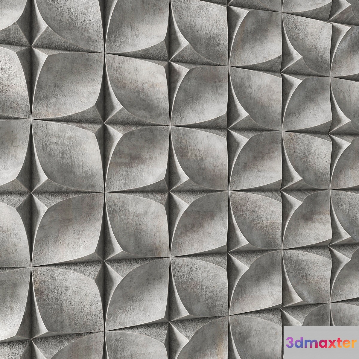 Concrete decorative panel 3D Max