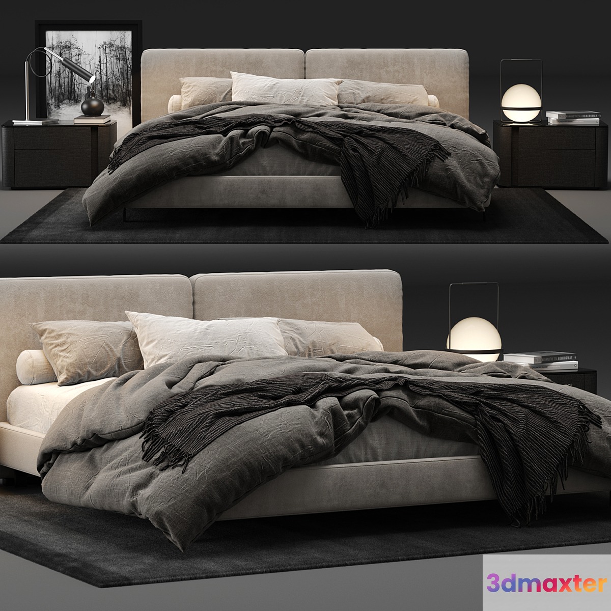 Minotti Tatlin Bed 3D Max