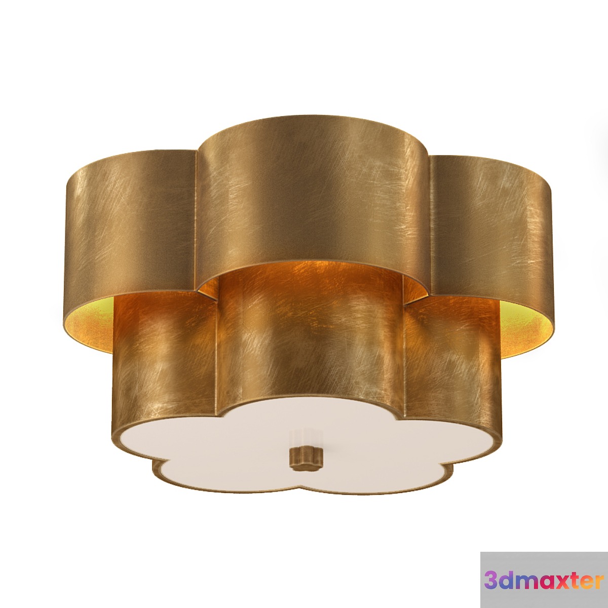 AERIN Modern Arabelle Flush Mount In Gild With Frosted Glass 3D Max