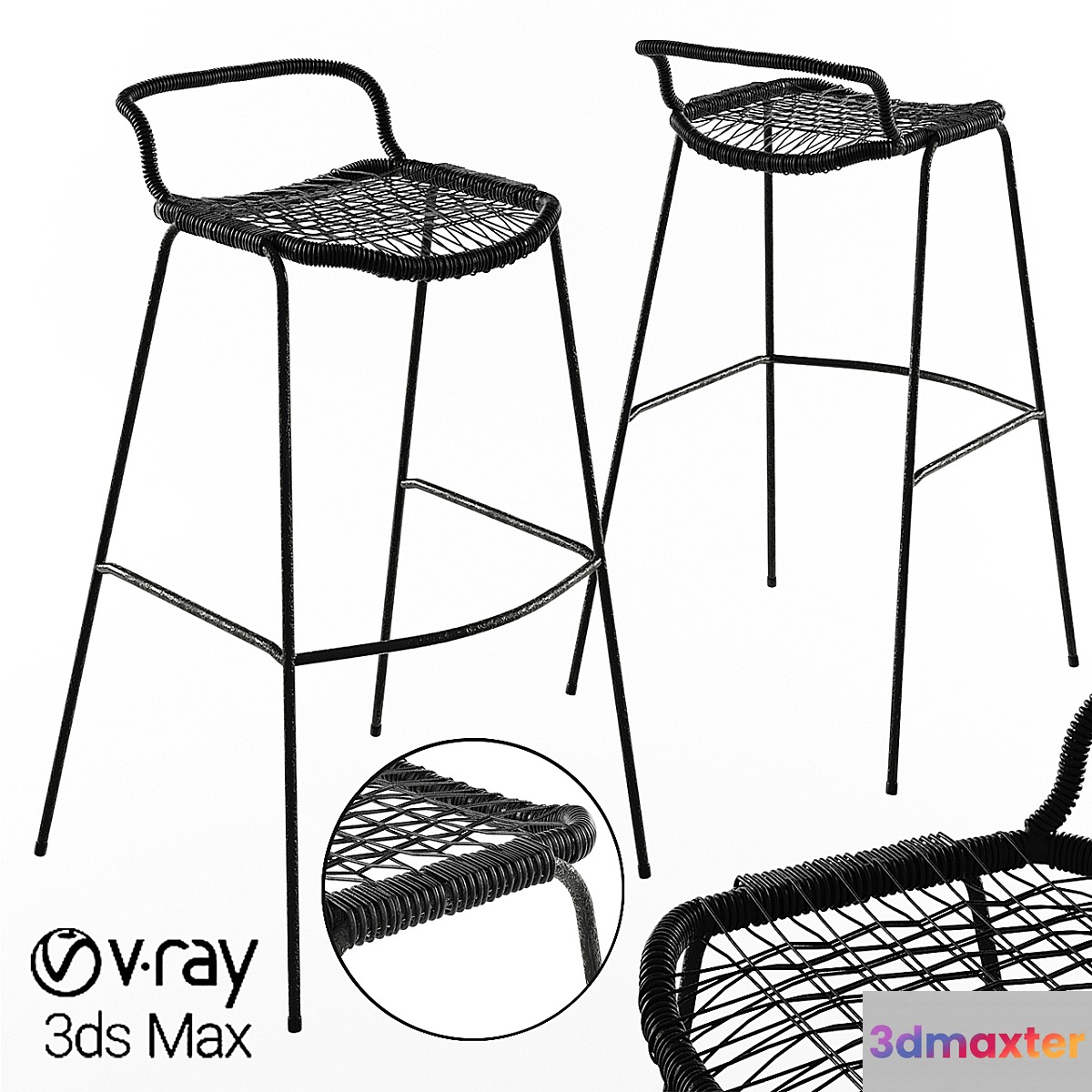 Bar Stool Allu Gervasoni Restaurant Woven Knitted