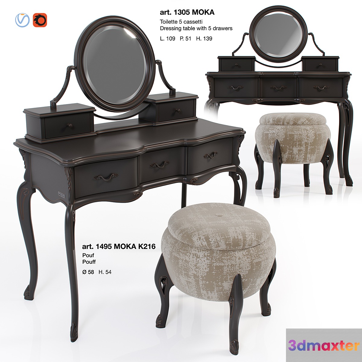 Giorgiocasa - Valpolicella - dressing table + pouf