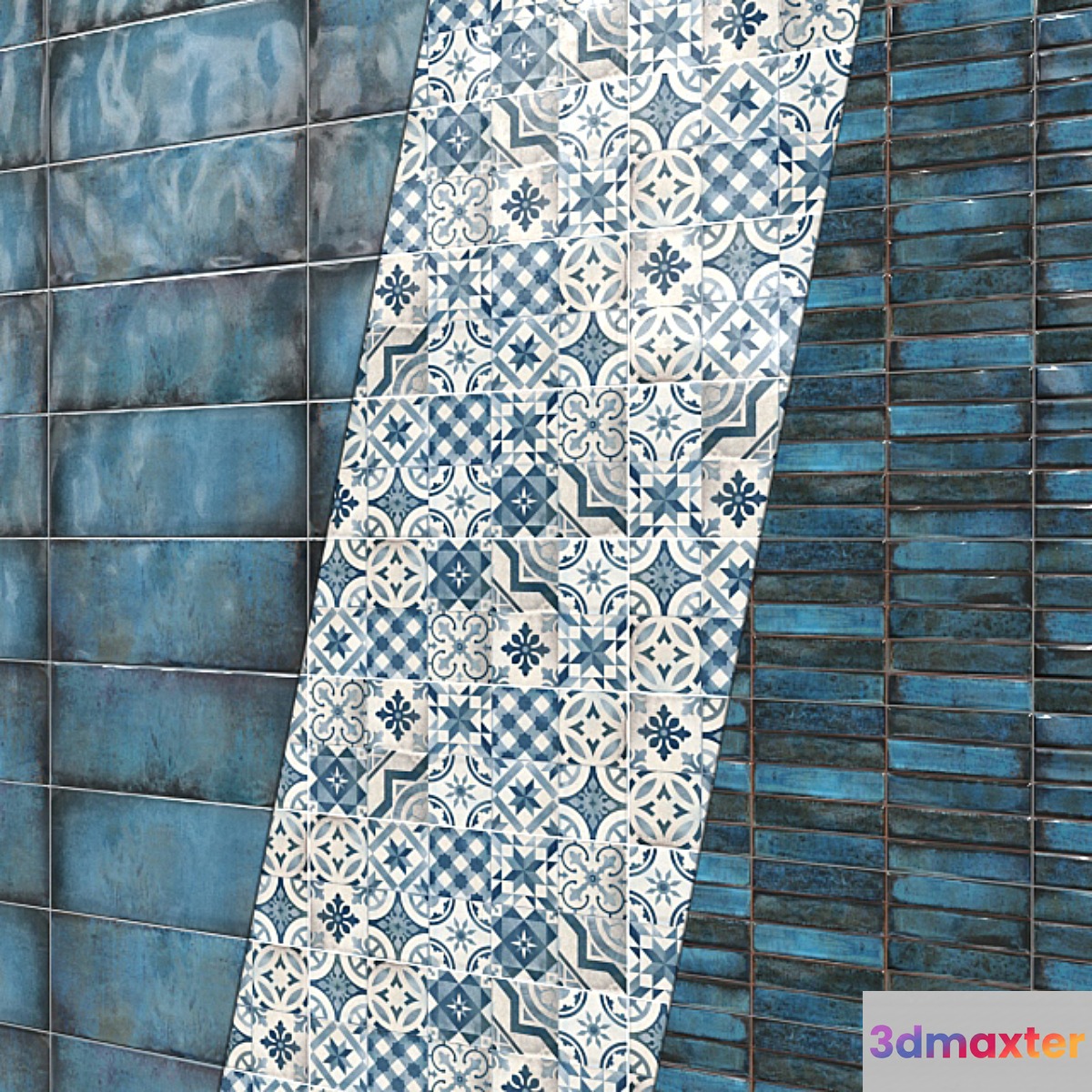 Tile Cifre Montblanc Blue. 3D Max