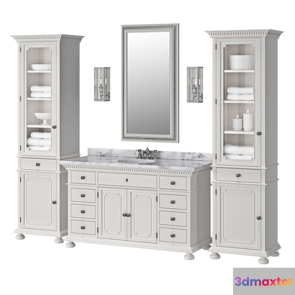 RH - St. James single vanity 3D Max