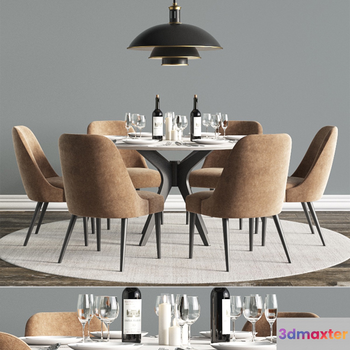 Modern Dinning Set 4 3D Max