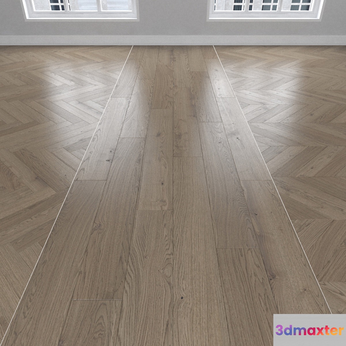 Parquet Oak 3 types: herringbone linear chevron. - No.8 3D Max