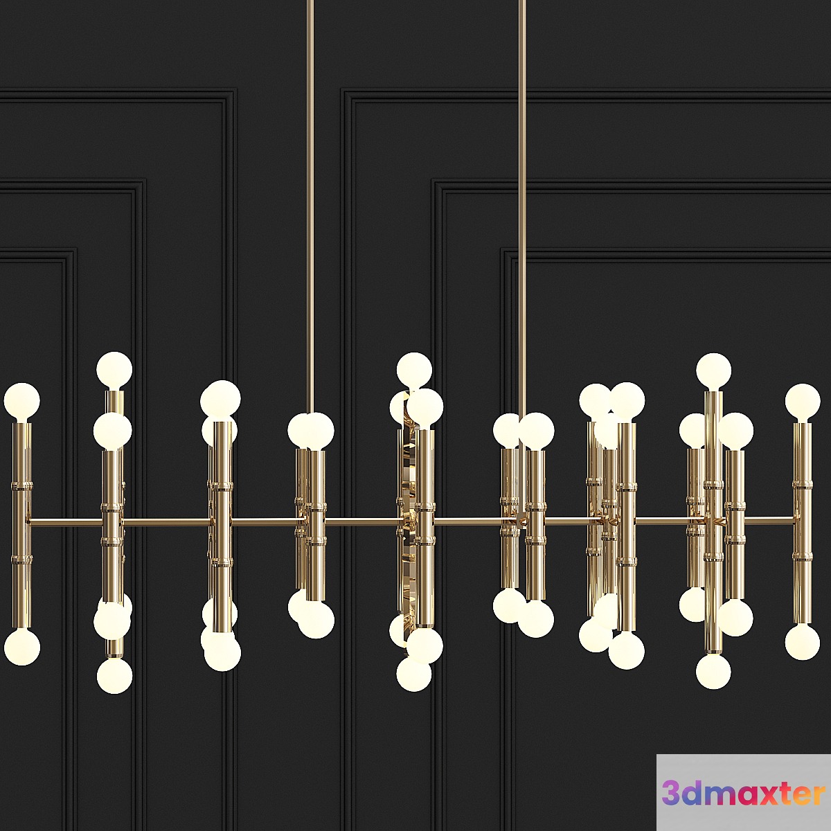 Cairo Eight-Arm Contemporary Meurice Rectangular Chandelier 3D Max