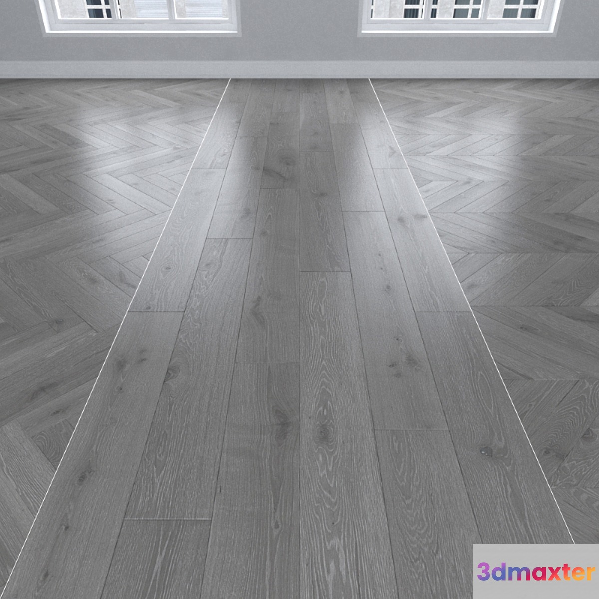 Parquet Oak gray 3 types: herringbone linear chevron. - No.2