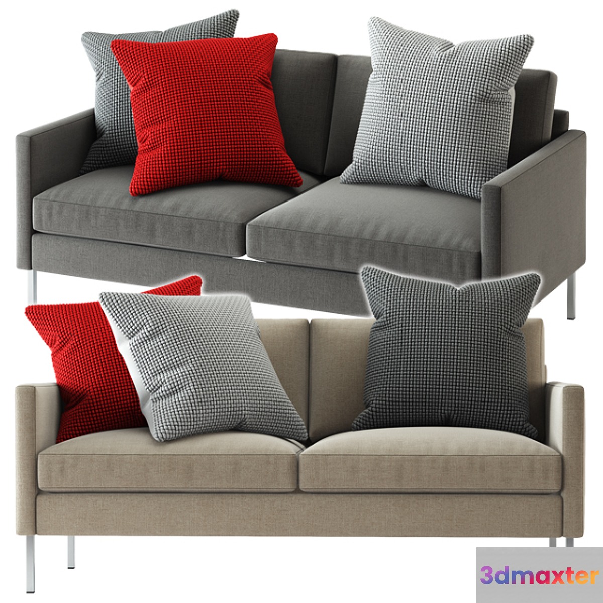 Crate and Barrel _ Studio Series Customizable Loveseat 3D Max