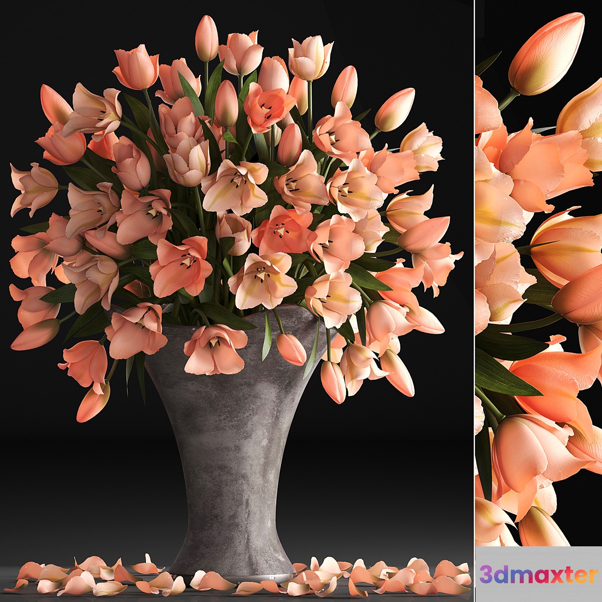 Bouquet of flowers 79. Tulips vase decor petals table decoration bouquet