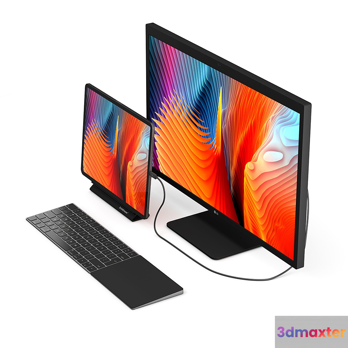 iPad Pro 2018 12.9 + LG Ultrafine 4K - No.2 3D Max