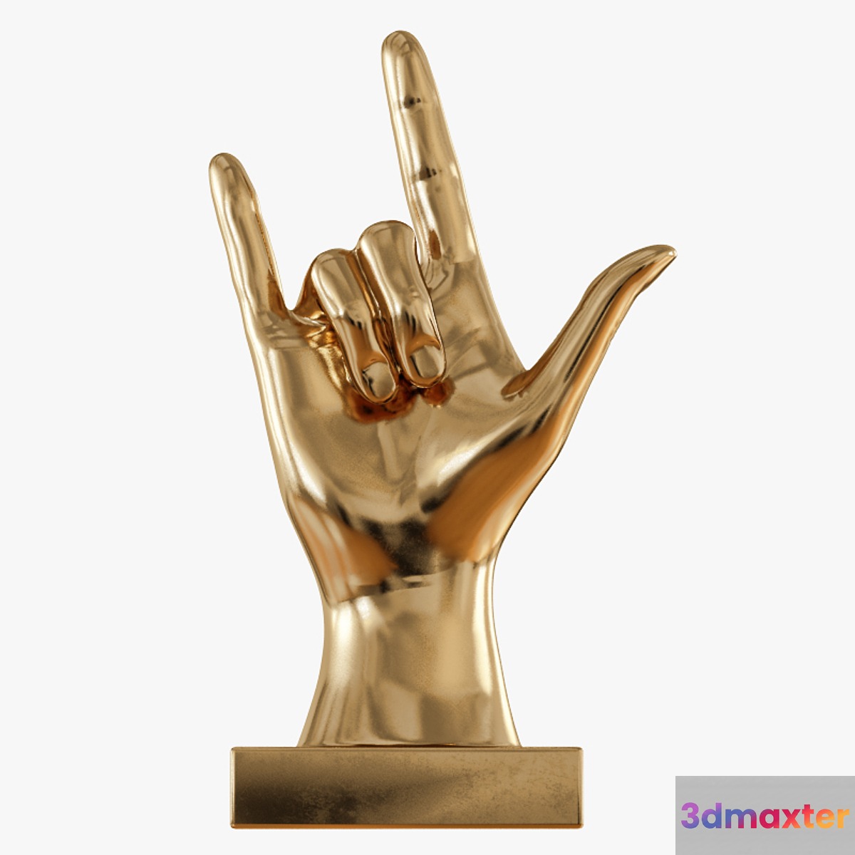 Figurine hand rock on table top