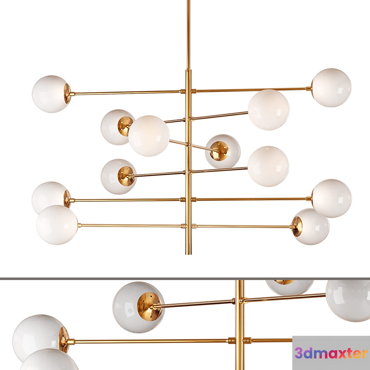 Brass globe chandelier eichholtz tortora 3D Max