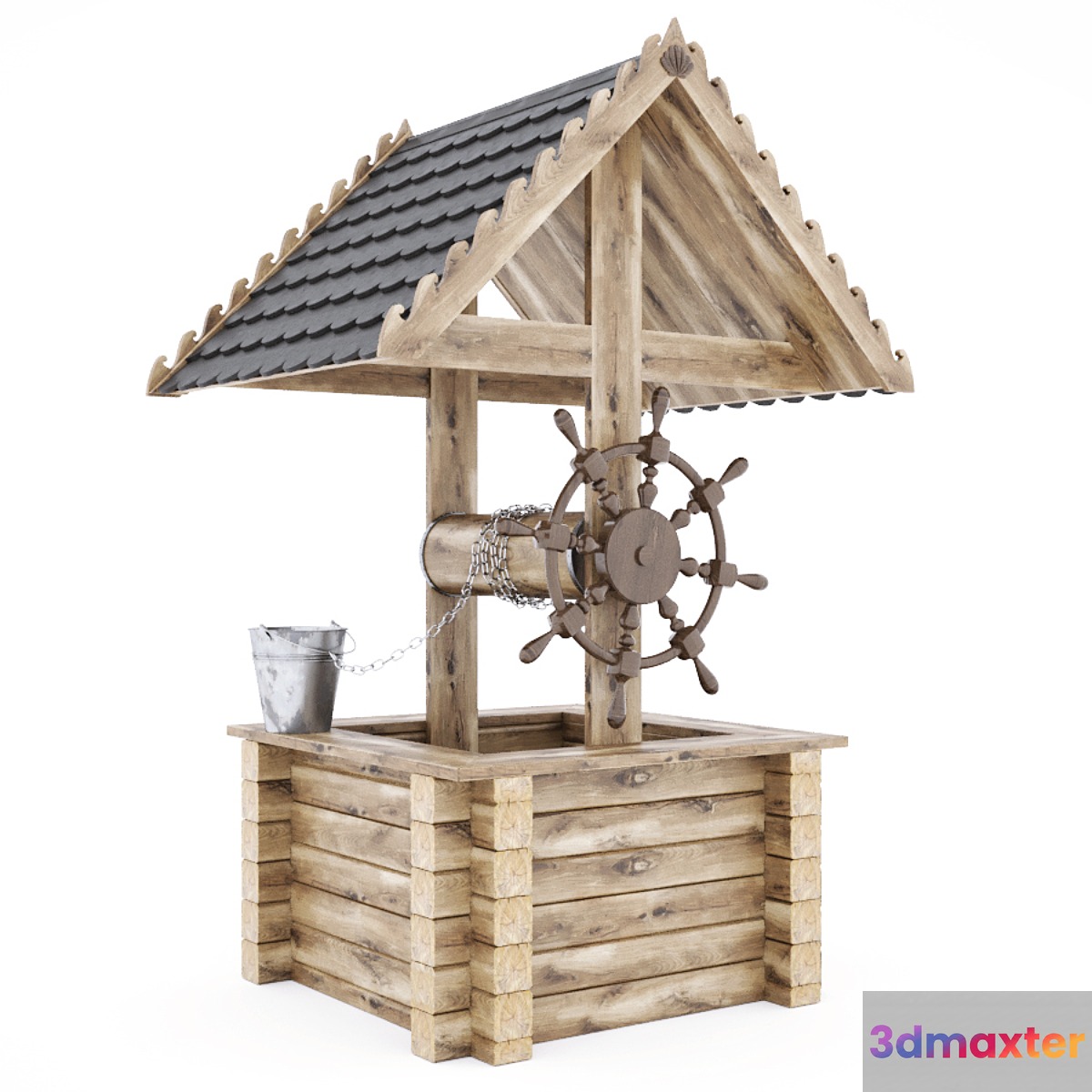 Wooden_Wishing_Well 3D Max