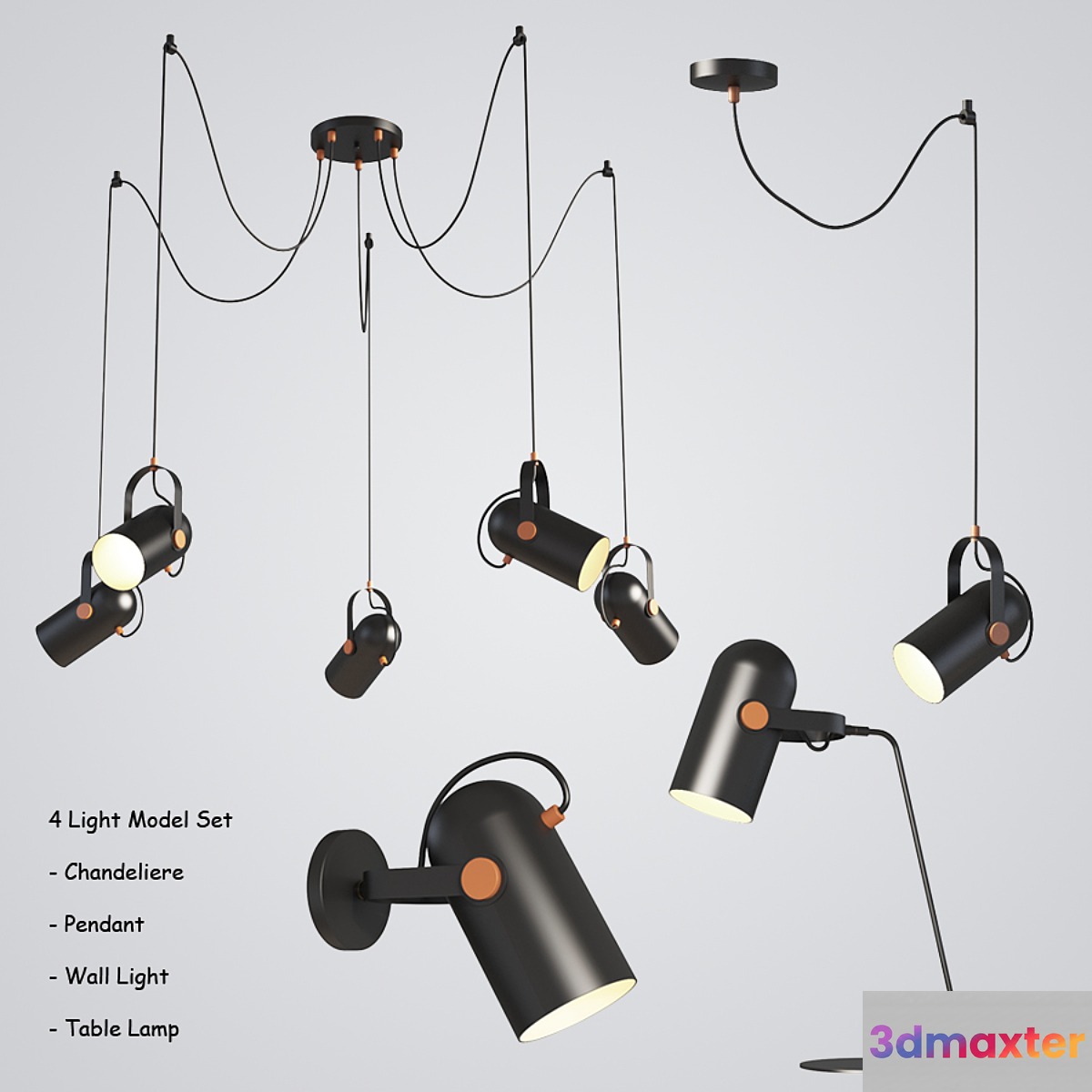 Four Light Set 1 3D Max