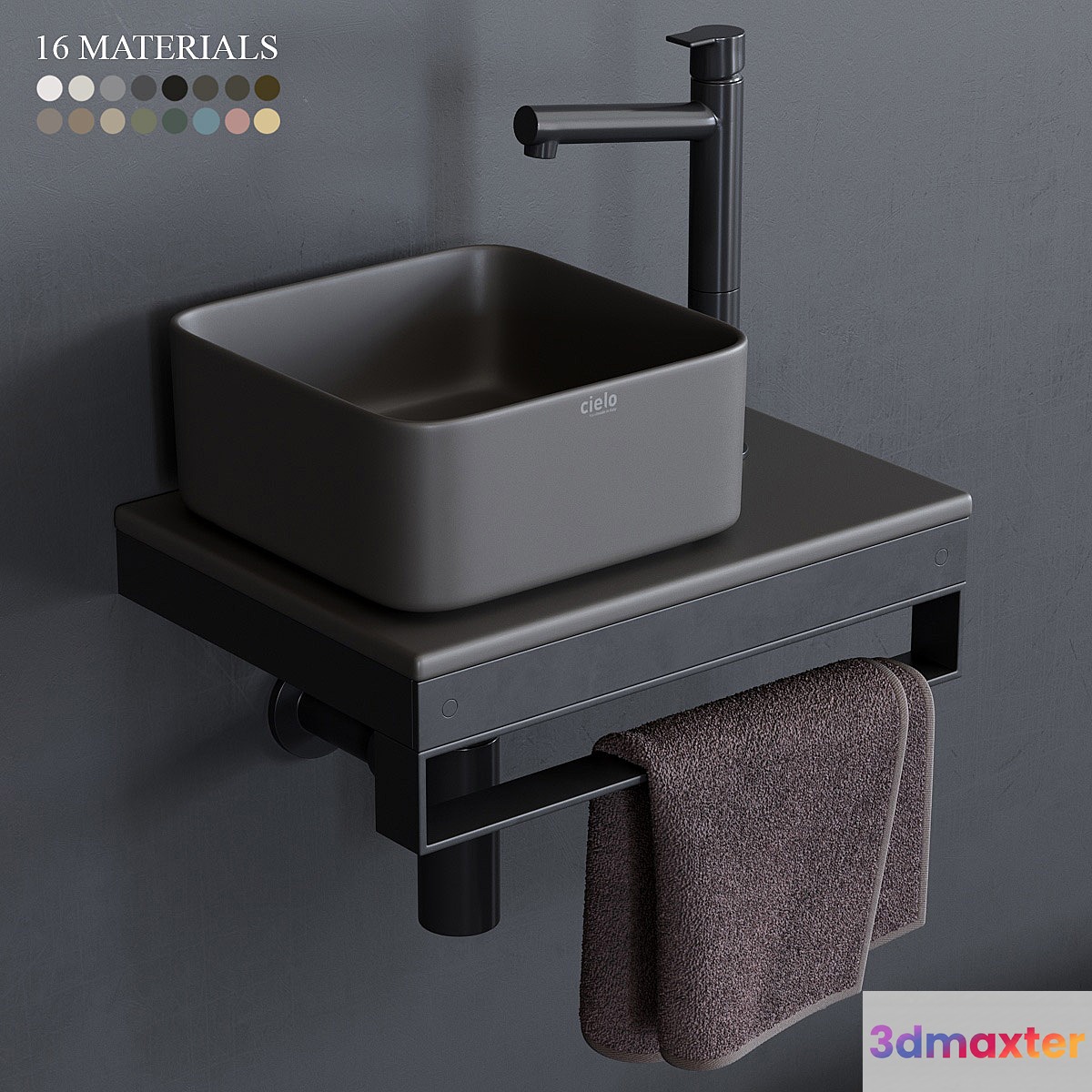 Ceramica Cielo Shui Comfort art. Milaq Square Washbasin 3D Max