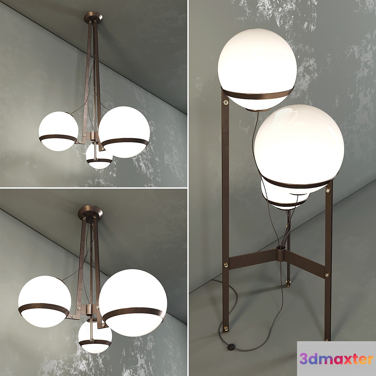 Arketipo: Bubble Bobble - Floor & Pendant Lamp 3D Max