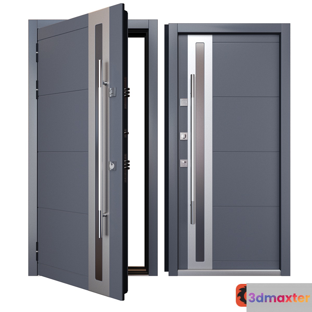 Entrance metal door Inox S-2 (Your Frame) 3D Max