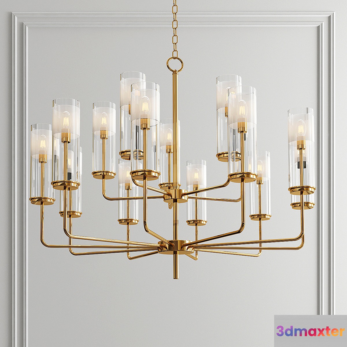 Hudson Valley Wentworth Brass Chandelier 3D Max