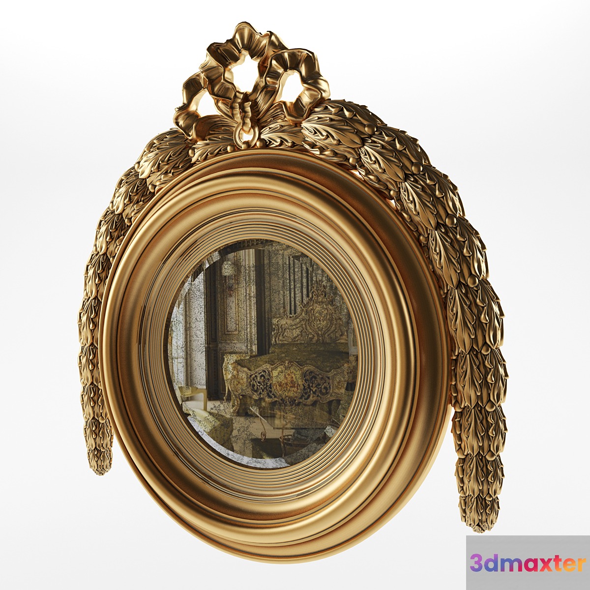 round antique mirror 3D Max