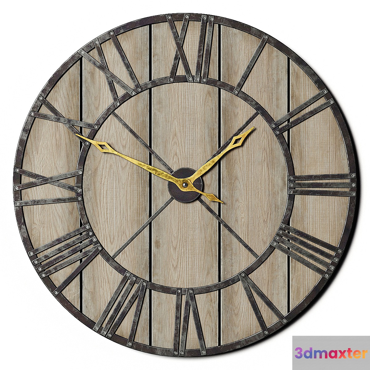 Decorative Rustic Wall Clock 3D Max
