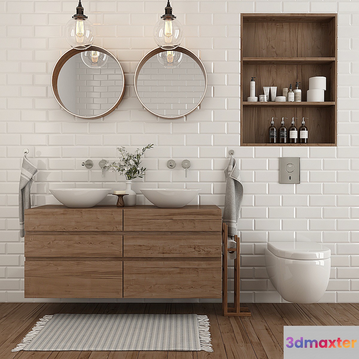 Furniture and decor for the bathroom 3D Max