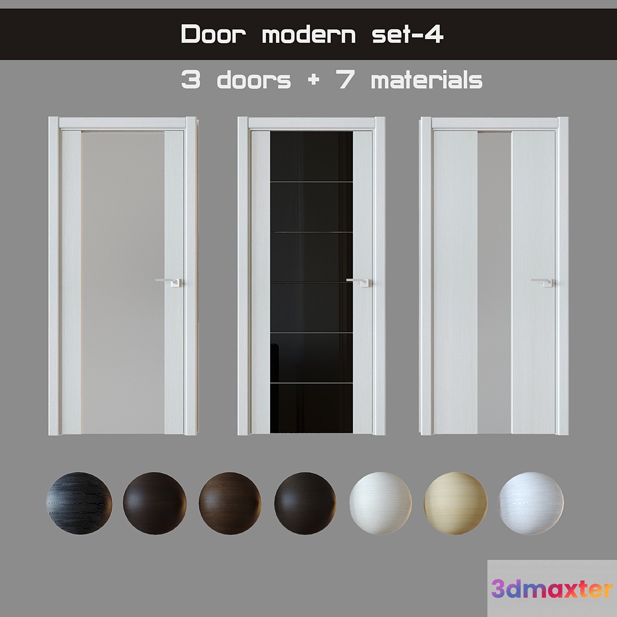 Door modern set-4 3D Max