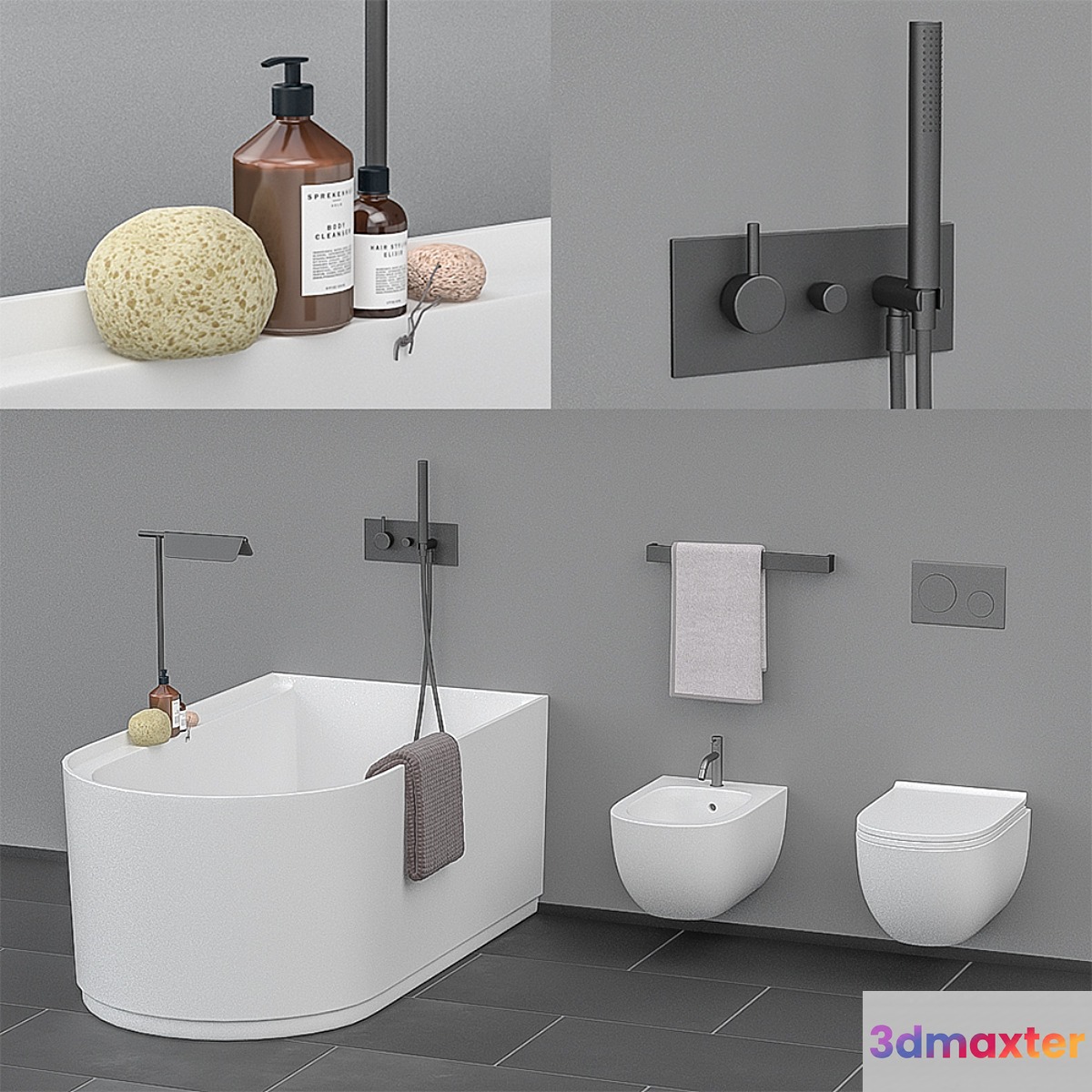 Ceramica Cielo bath set 3D Max