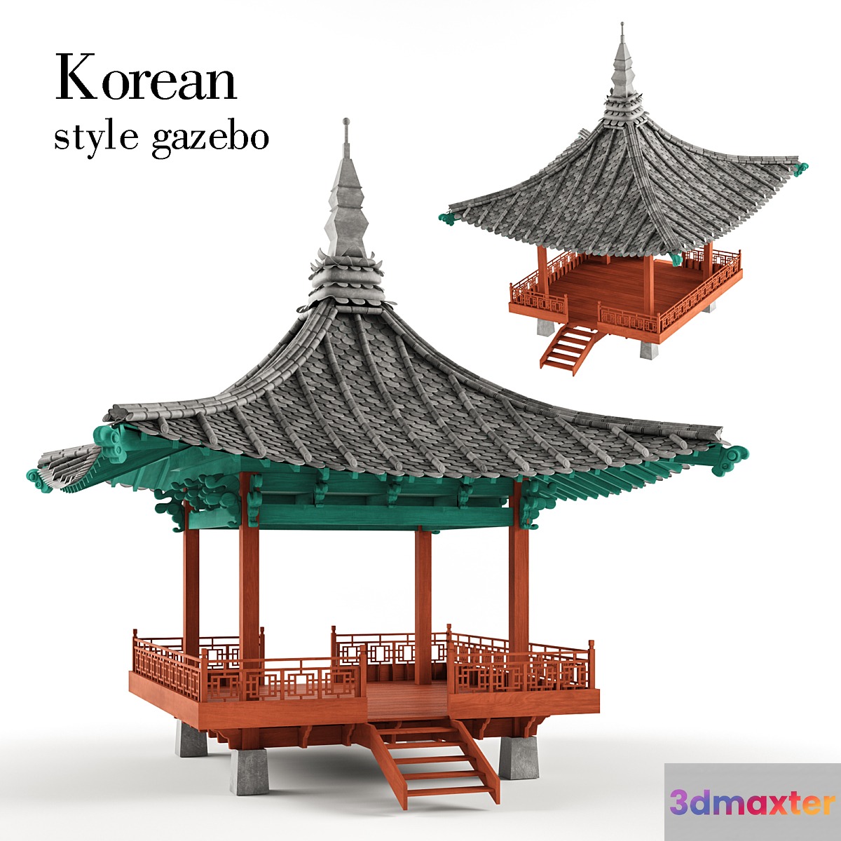 Korean style gazebo 3D Max
