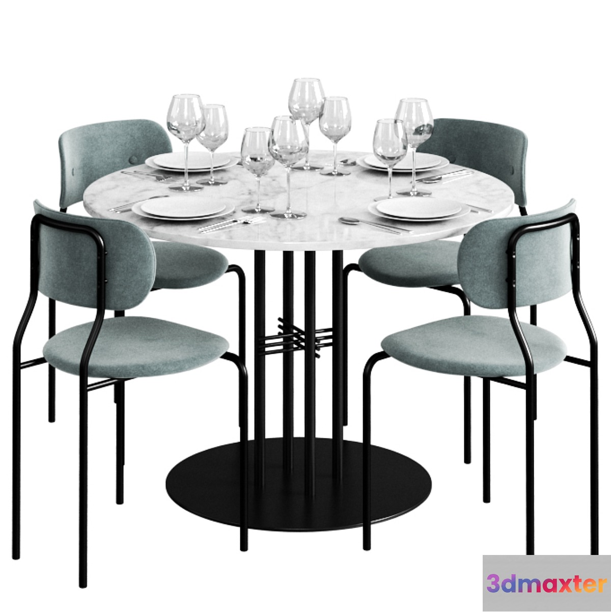 GUBI Dinning Set 2 3D Max