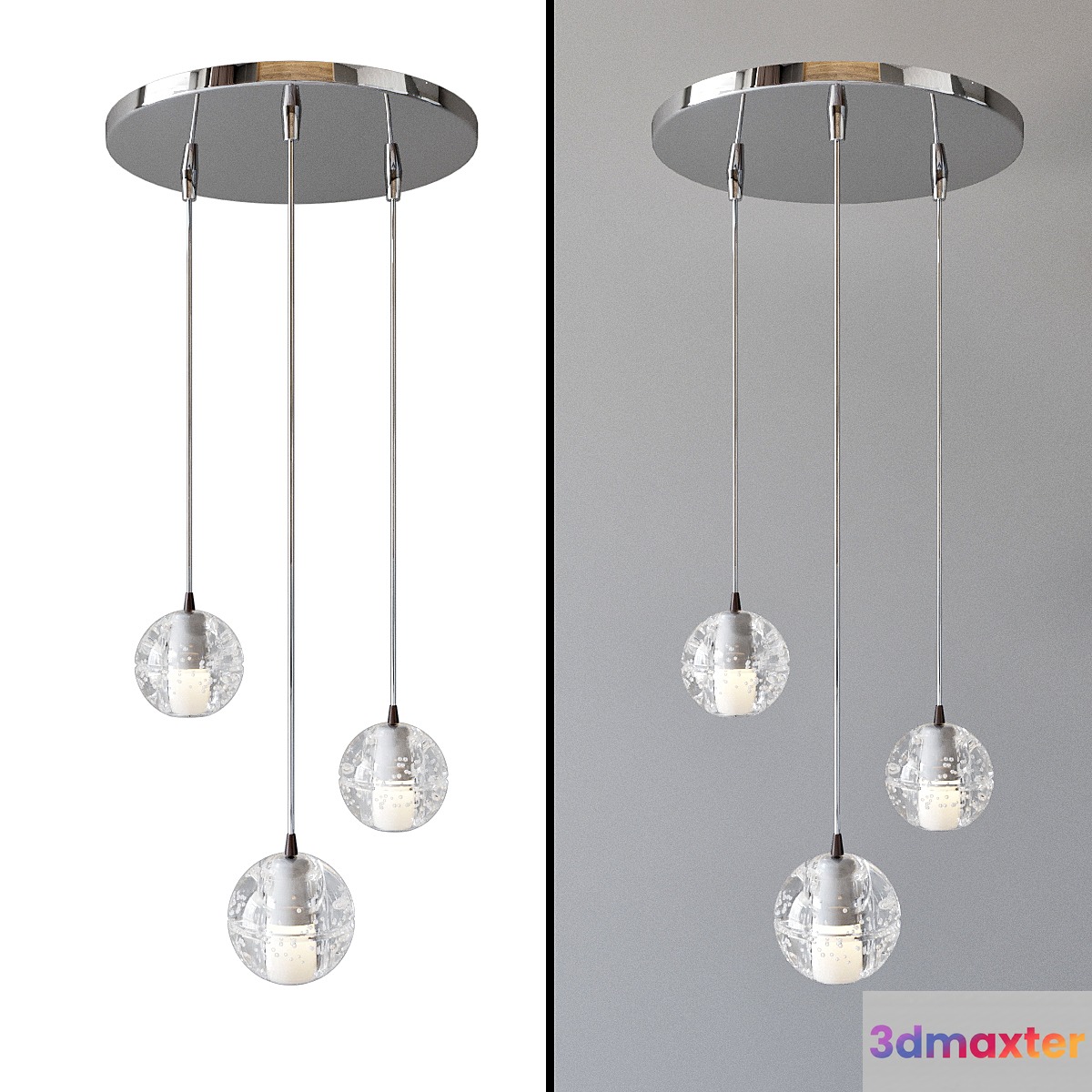Bocci led crystal glass ball 3 designed by omer arbel in 2005 3D Max