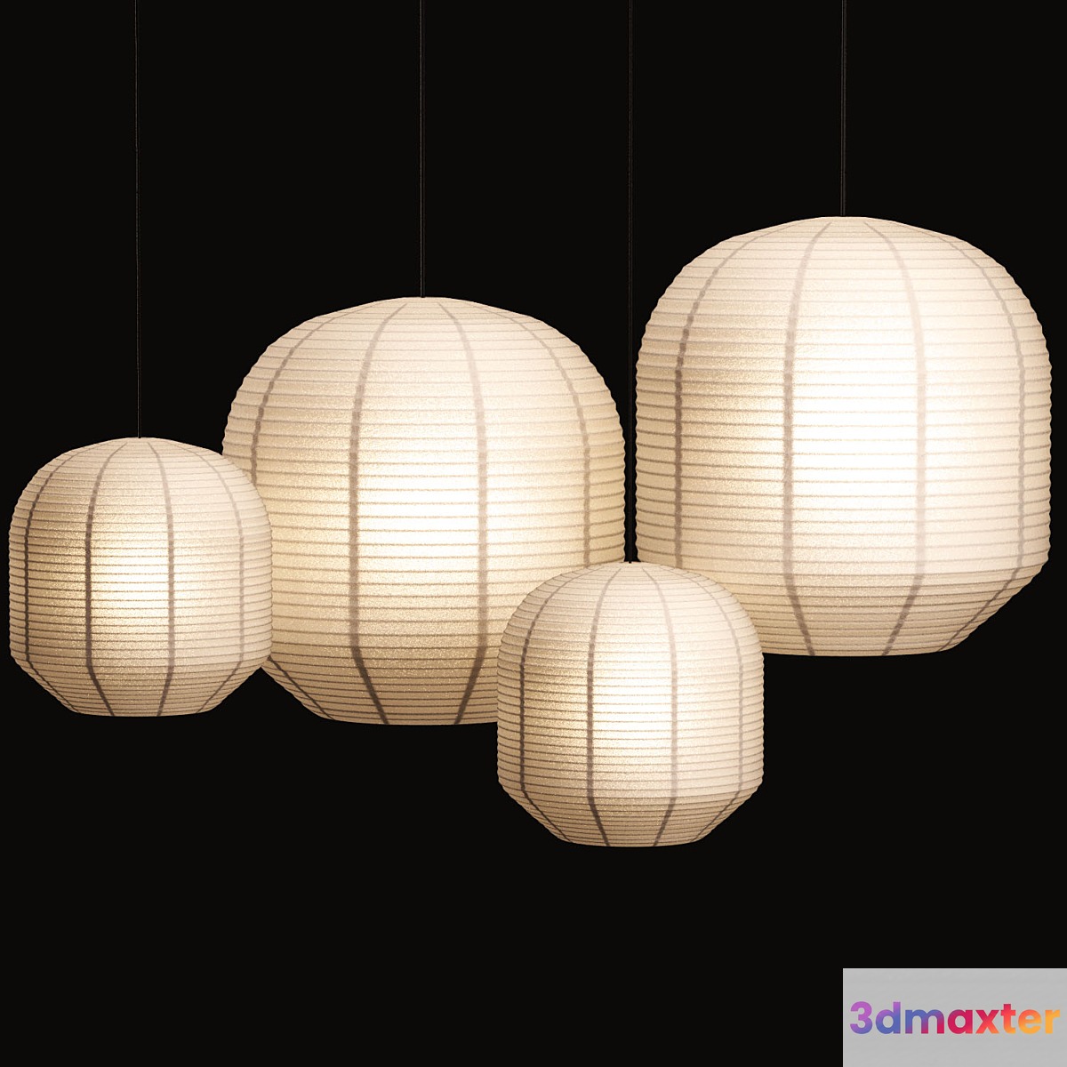 Paper lanterns Hotaru Buoy 3D Max