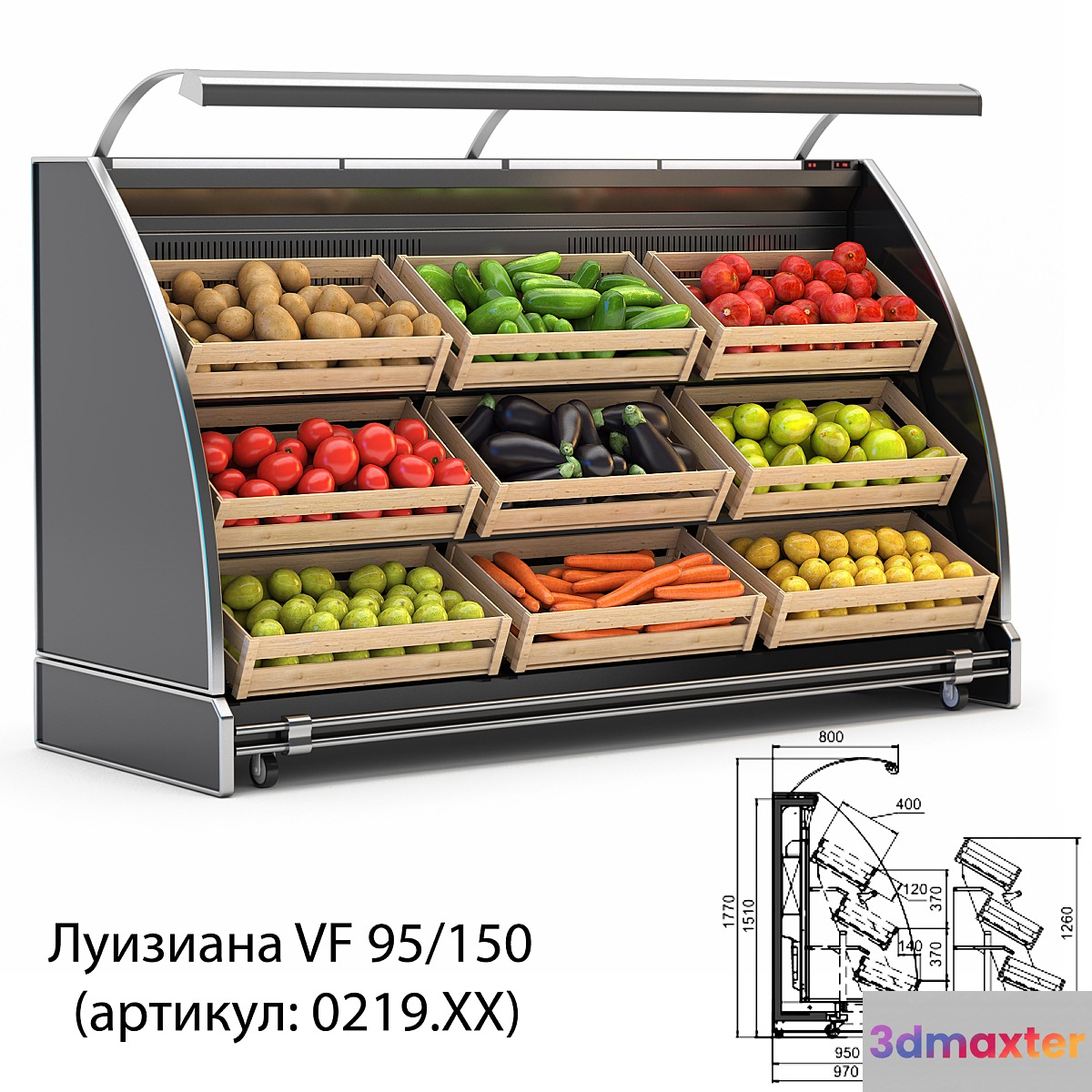 Showcase wall Louisiana VF 95_150 3D Max