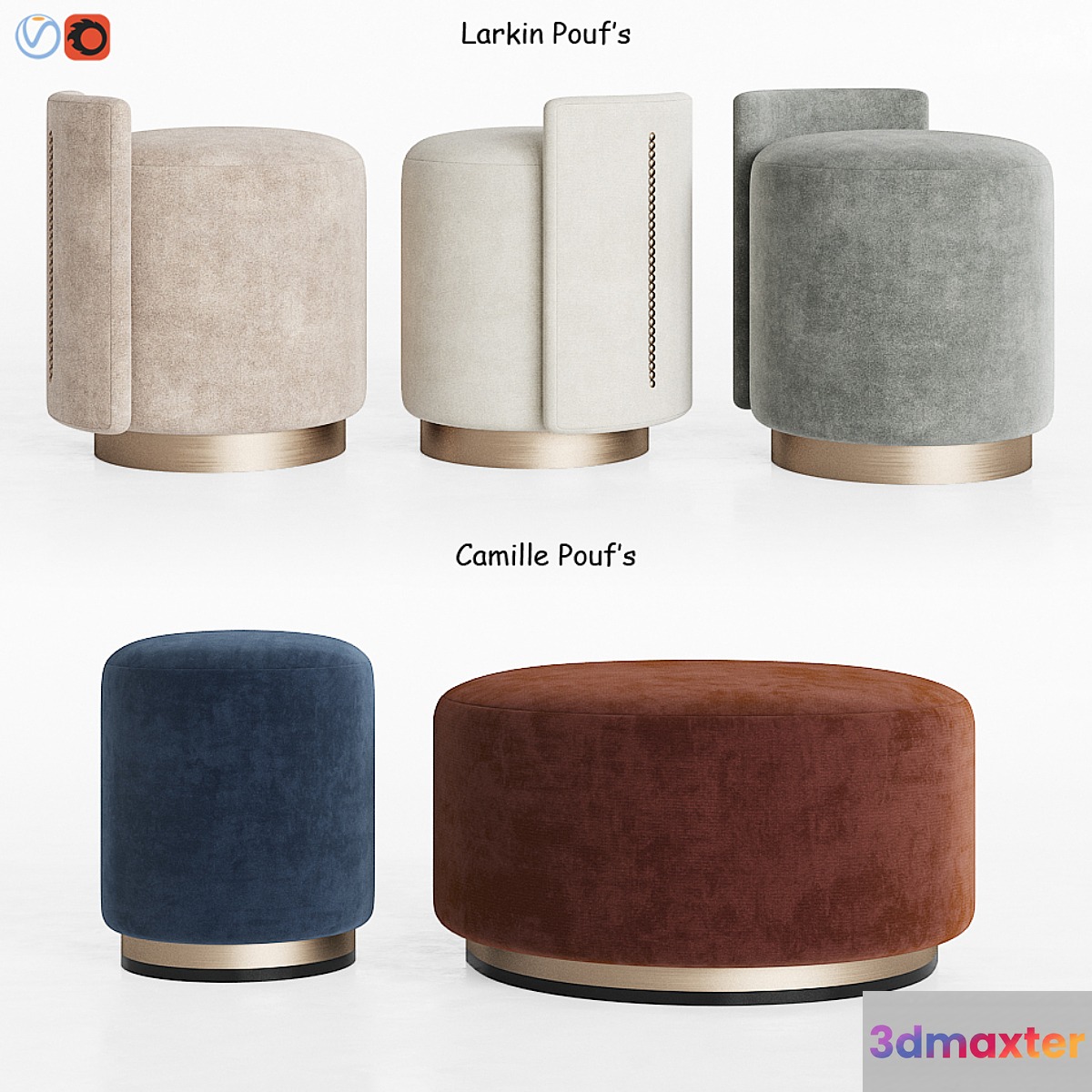 Larkin & Camille Ottomans Thesofaandchair - No.2