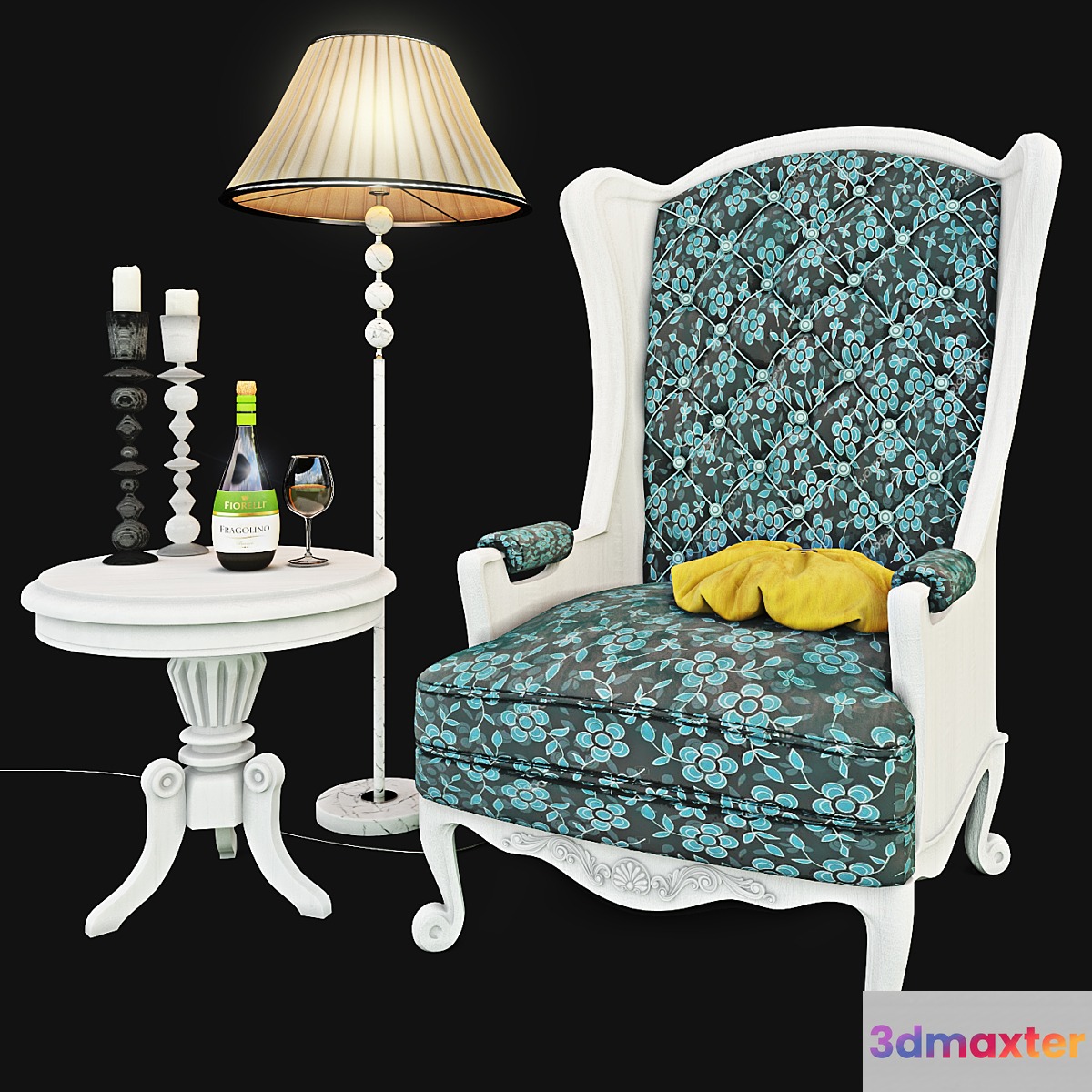 Armchair with decor 5 3D Max