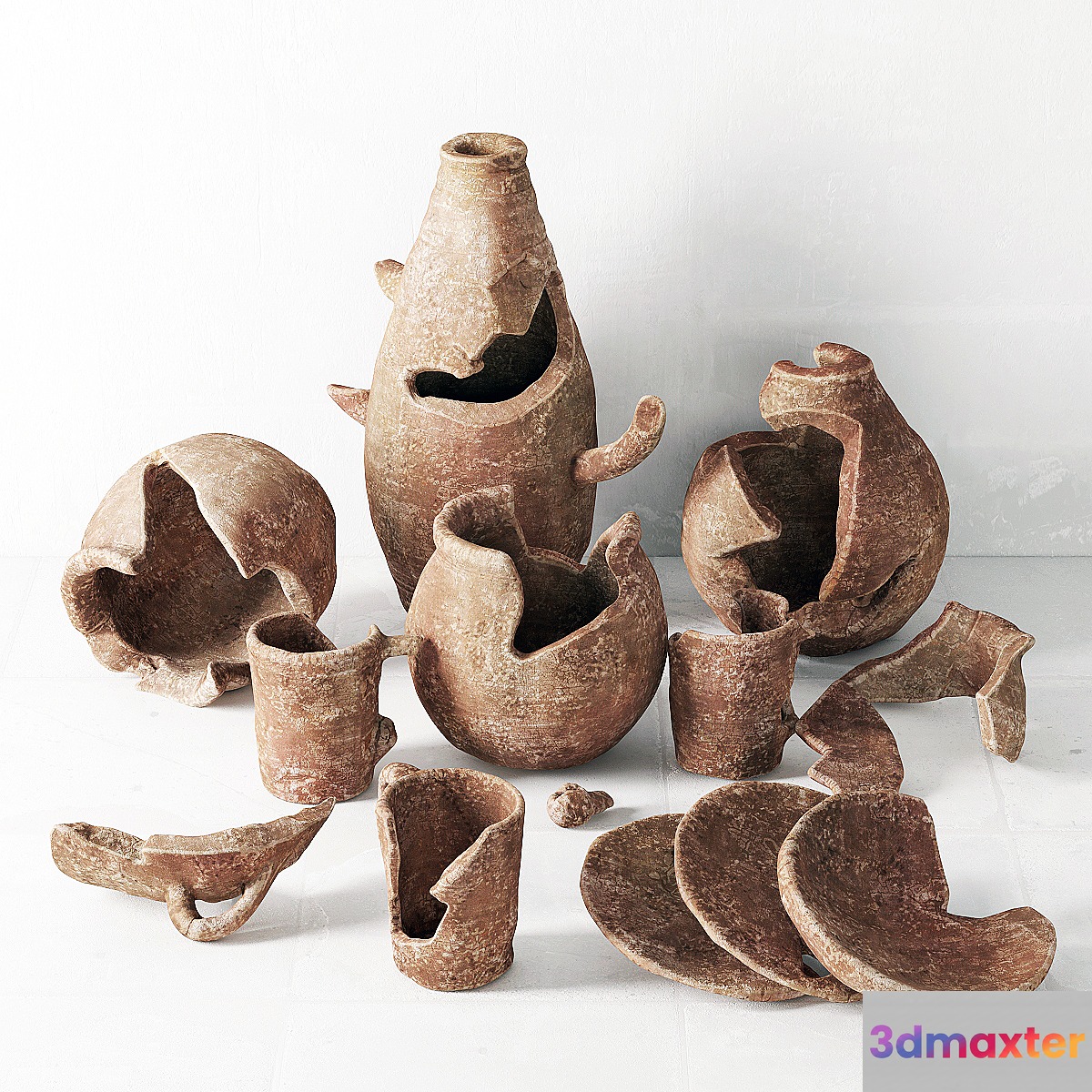 Old dishes clay _ Old clay dishes 3D Max