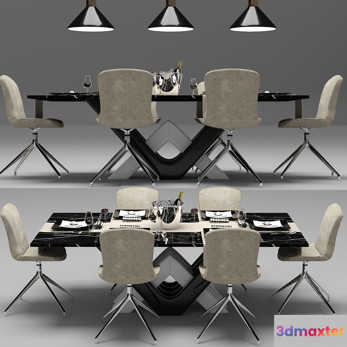 Table set 01 3D Max