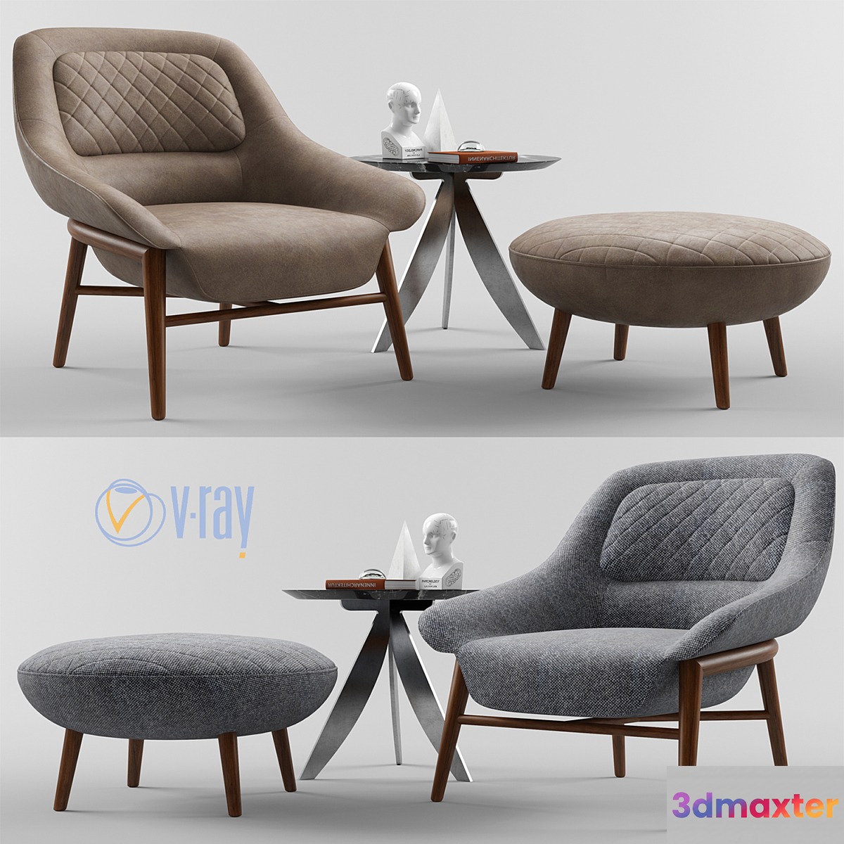 Berto Salotti. HANNA chair. 3D Max