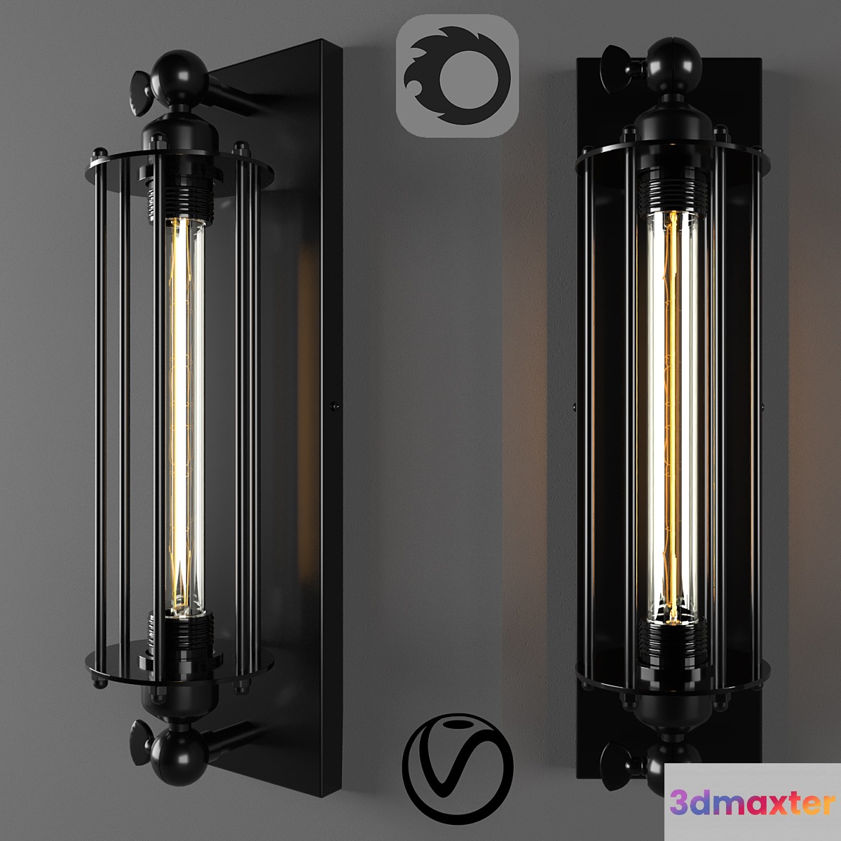 Tesla Cage Wall Light 3D Max