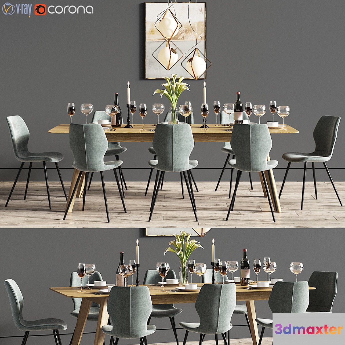Dinning Set 26 3D Max
