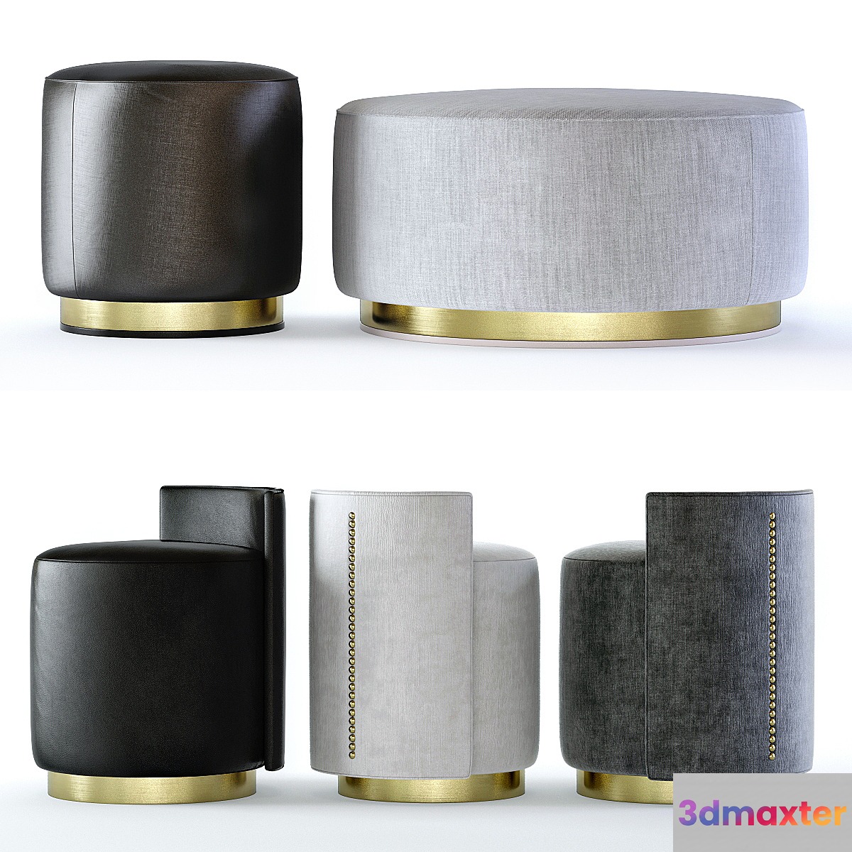 The Sofa and Chair Company - Camille and Larkin Ottomans 3D Max