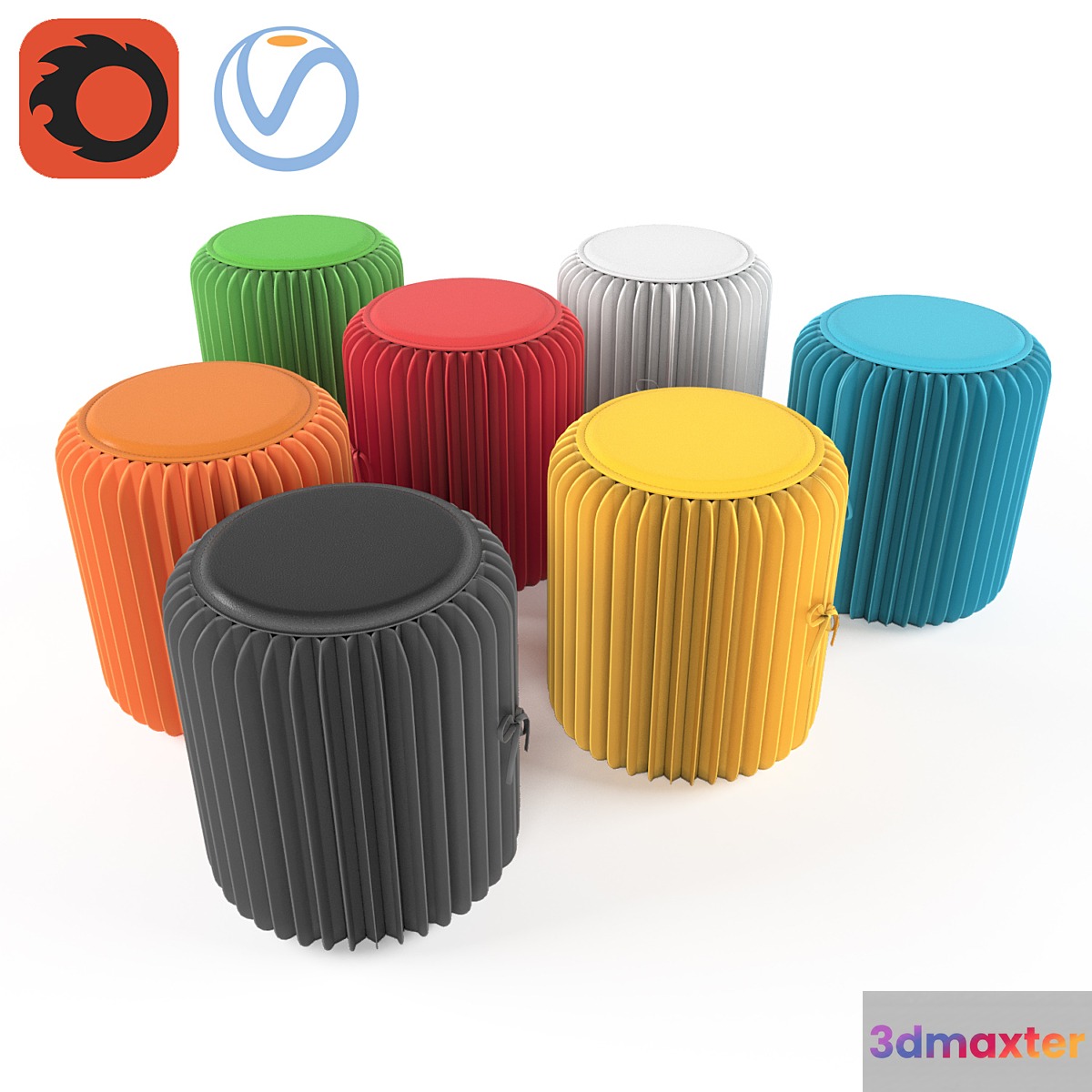 Paper stool 3D Max