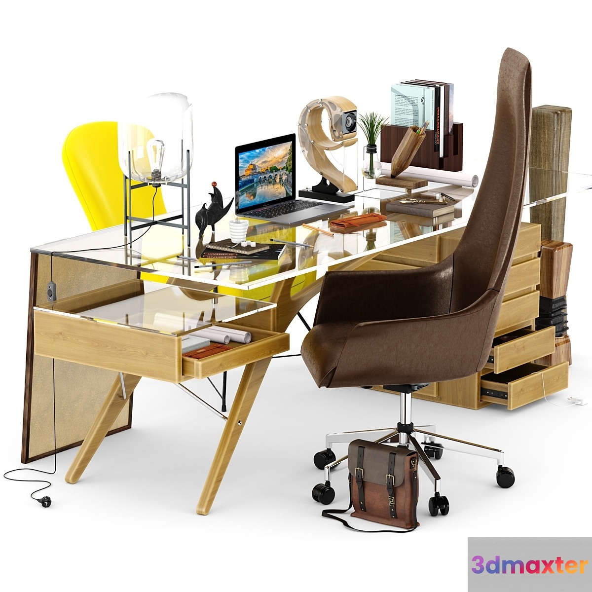 Cavour Writing Desk by Carlo Mollino 3D Max