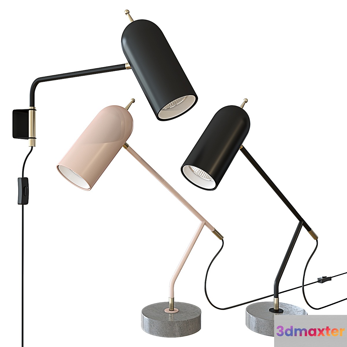 John Lewis No.045 LED Wall Light Black - No.3
