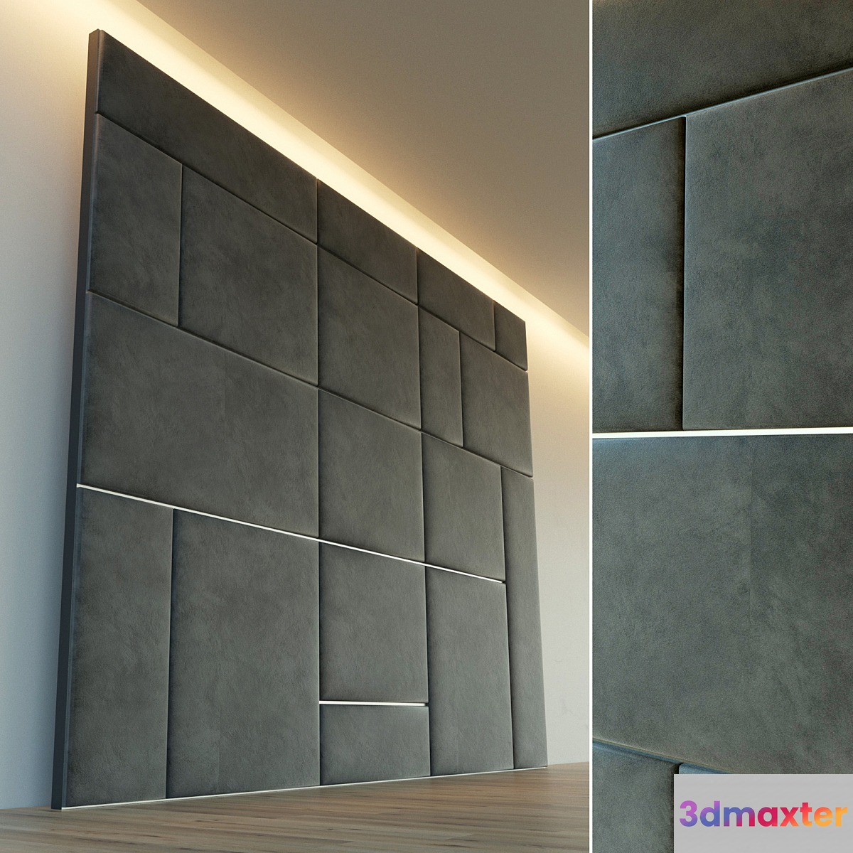 Decorative wall. Soft panel. nineteen 3D Max