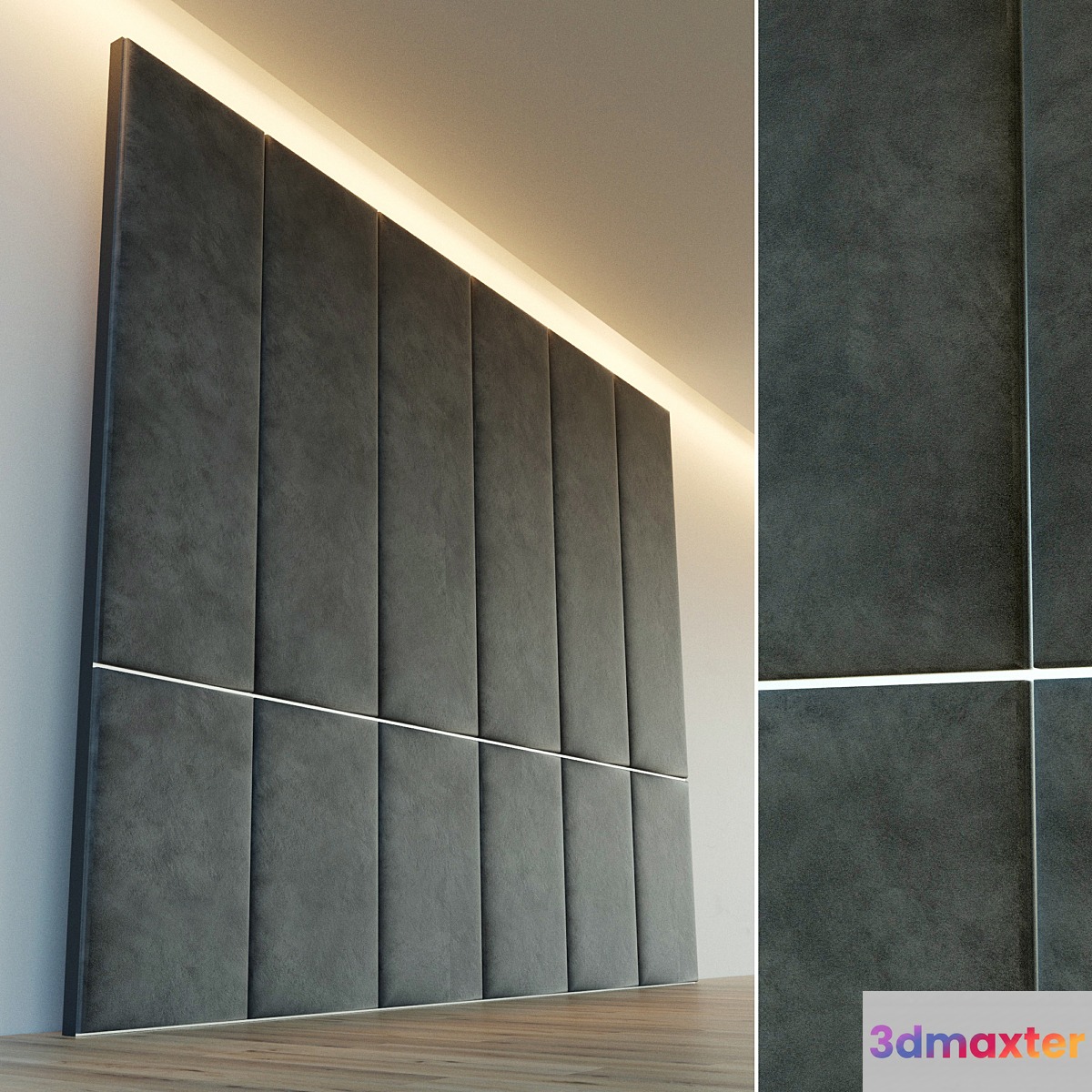 Decorative wall. Soft panel. 21 3D Max
