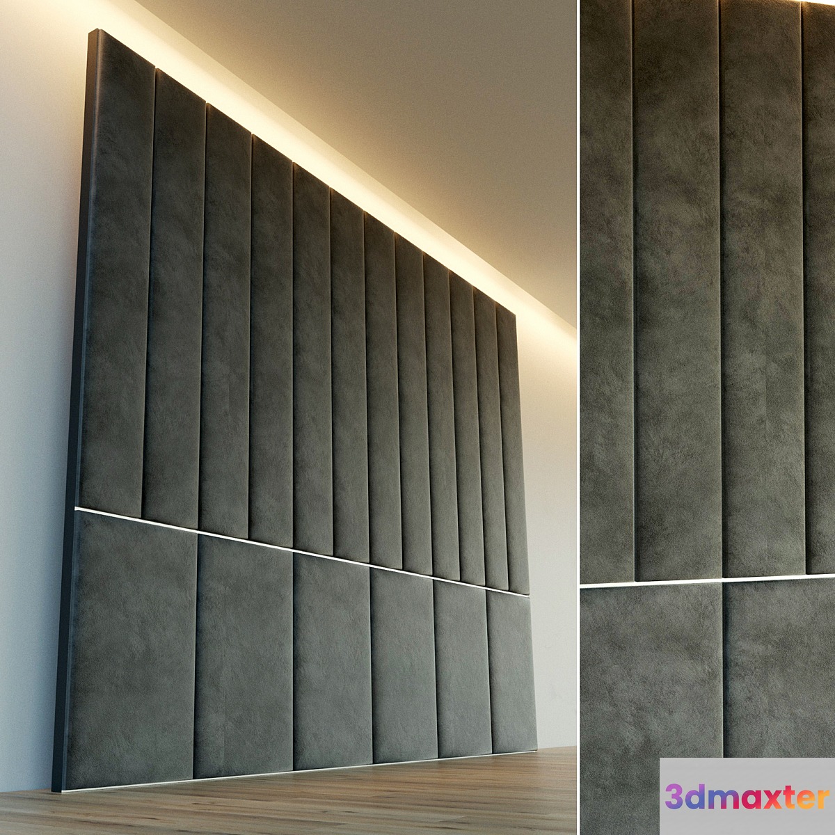 Decorative wall. Soft panel. 22 3D Max