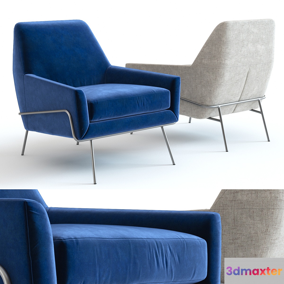 West Elm Lucas Wire Base Chair 3D Max