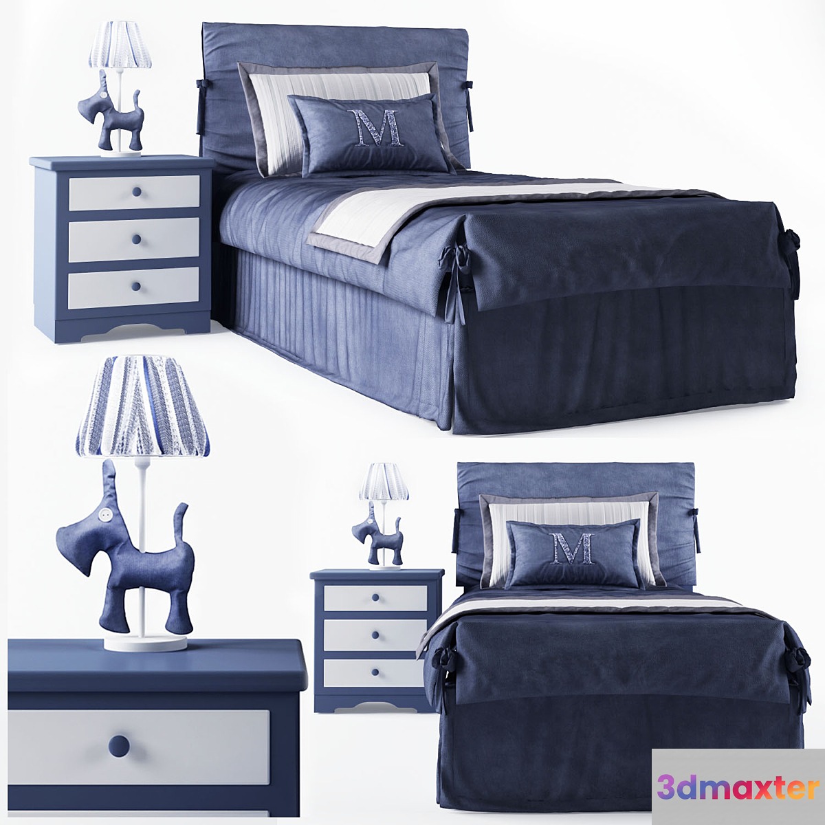 Bed children's Mobili di Castello Night 3D Max