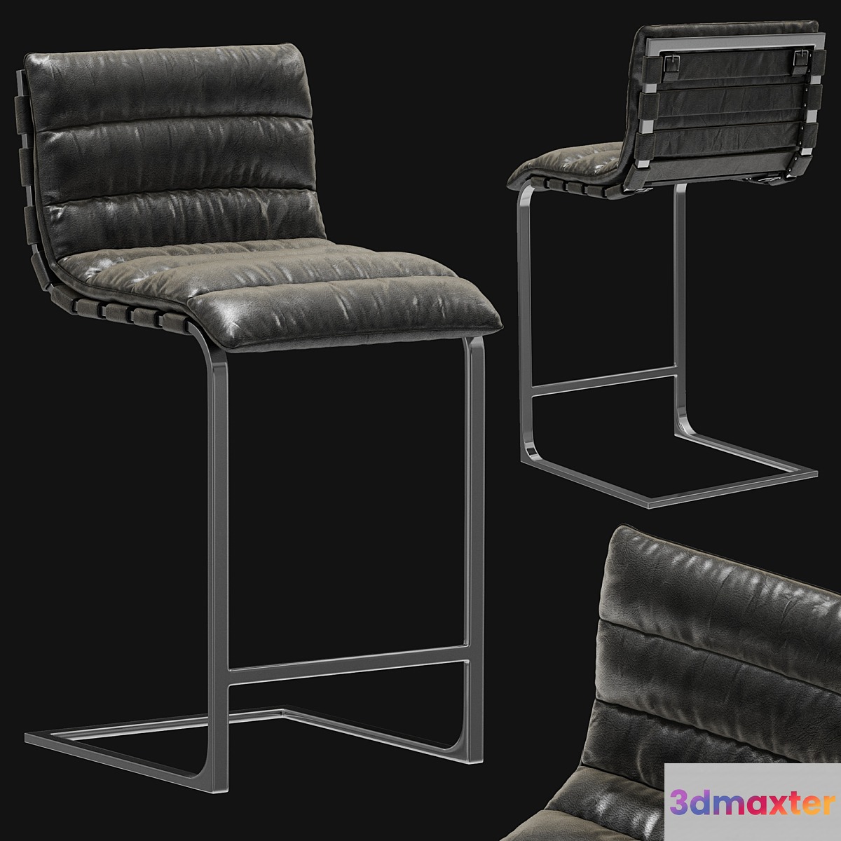 Restoration Hardware Oviedo Leather Stool