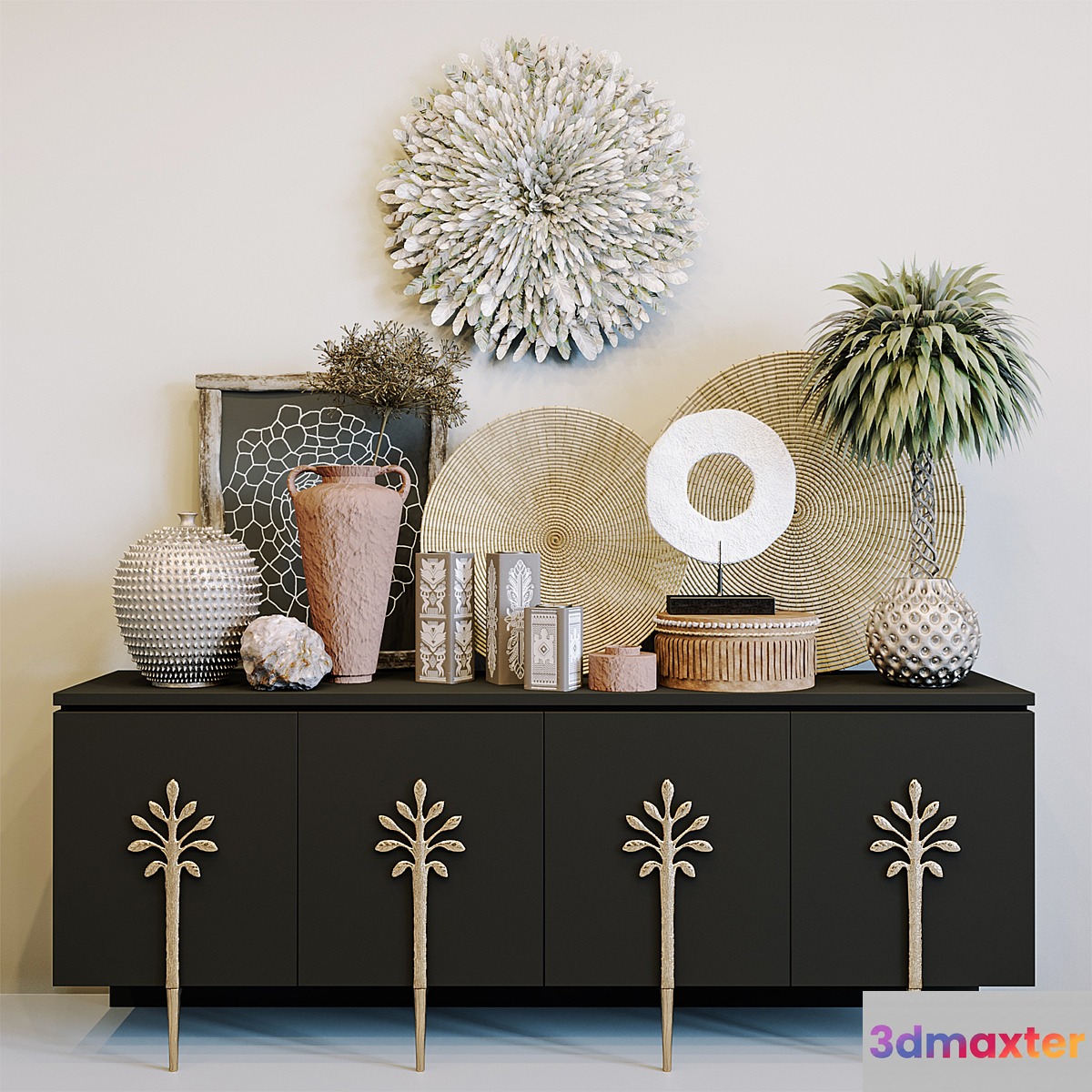 Ambella Sapling cabinet + ethnic decorative set